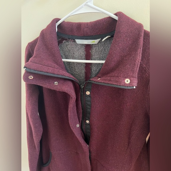 Horny Toad Women’s Zip Up Snap Button Closure Jacket Burgundy Maroon Size Small - Picture 8 of 10